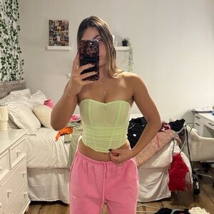Neon Green Bustier Top